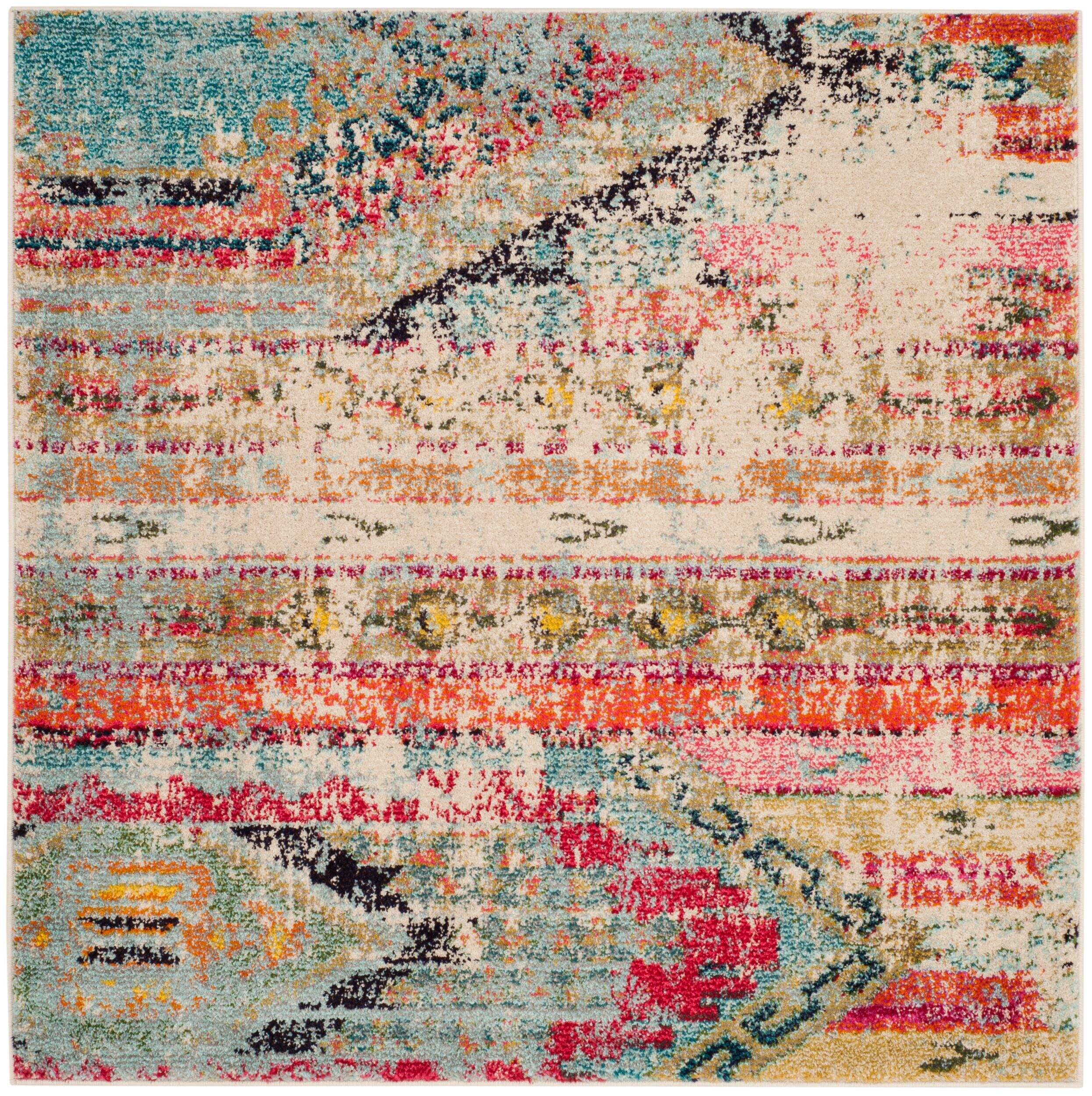 Safavieh Monaco 222 Rug Multi, 4"x4' Square Front_Flat