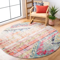 Tapis rond Safavieh Monaco 222, multicolore, 6 pi 7 po x 6 pi 7 po Front_Angled_Left