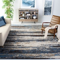 Safavieh Retro 2138 Rug, Cream/Blue Front_Three_Fourths_Angled_Right