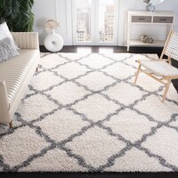 Safavieh Dallas 257 Plush Shag Rug, Ivory/Grey