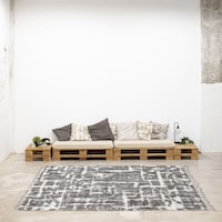 Tapis d'intérieur à poils longs ECARPET Grammercy Urban, crème/gris, tailles variées Overhead_Plunge