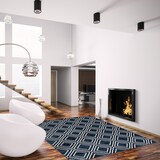 ECARPET Macy Geod Indoor Geometric Area Rug, Navy/White, Assorted Sizes Overhead_Plunge