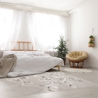 ECARPET Prima Indoor Floral Area Rug, Ivory, Assorted Sizes