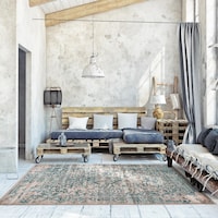 ECARPET Dawson Indoor Area Rug, Aqua, Assorted Sizes