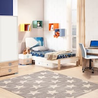 Tapis d'intérieur en forme d'étoile ECARPET Angel, gris pâle, choix de tailles