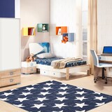 Tapis d'intérieur en forme d'étoile ECARPET Angel, bleu marine, tailles variées Overhead_Plunge