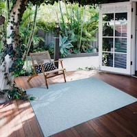 ECARPET Veranda Diamond Indoor/Outdoor Area Rug, Light Blue, Assorted Sizes