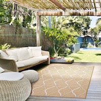 ECARPET Veranda Abstract Indoor/Outdoor Area Rug, Gold, Assorted Sizes