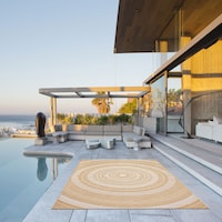 ECARPET Veranda Modern Indoor/Outdoor Area Rug, Gold, Assorted Sizes