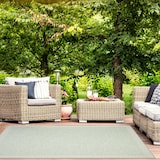 Tapis d'intérieur et d'extérieur classique ECARPET Veranda, menthe, choix de tailles Overhead_Plunge