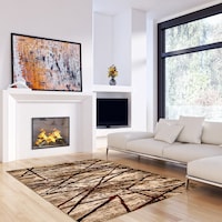 ECARPET Ceyla Indoor Area Rug, Gold/Red, Assorted Sizes