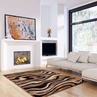 Tapis d'intérieur ECARPET Yasmine, chocolat, choix de tailles Overhead_Plunge