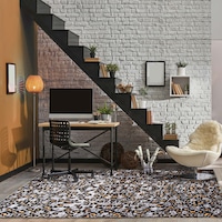 ECARPET Cheetah Indoor Area Rug, Ivory, Assorted Sizes Overhead_Plunge