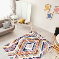 Tapis d'intérieur motif abstrait ECARPET Morocco Casa, blanc, choix de tailles