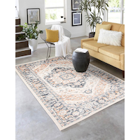 Ecarpet Gallery Heriza Rug, Ivory, Assorted Sizes Overhead_Plunge