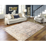 Brassex Lyra 5x8-ft Grey/Ivory/Beige Distressed Area Rug Overhead_Plunge