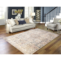 Brassex Emery Area Rug, Ivory/Beige, 7 x 9 ft Overhead_Plunge