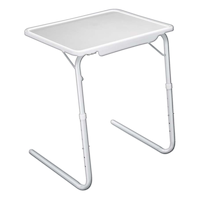 Maison Kleen Tilt-a-Table Portable Height Adjustable TV Tray/Laptop Table, White Front_Angled_Right