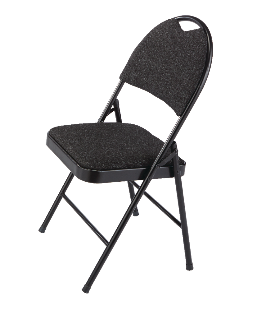 For Living Portable High Back Upholstered Padded Metal Folding Chair   For Living Fabric High Back Folding Chair Black  106e6c04 3654 40e8 A69c 3ddd6de3e2bc 