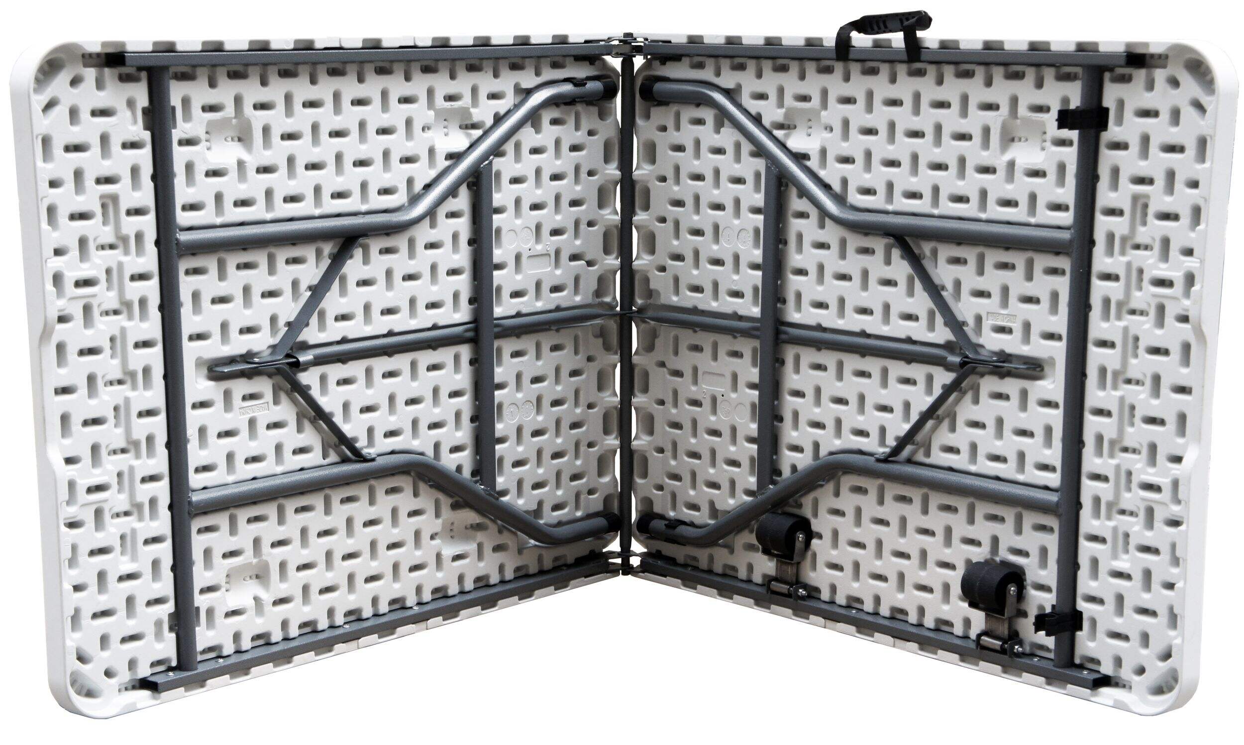 For Living 6ft Portable Plastic & Metal Folding Table with Casters