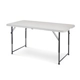 Table pliante portative réglable For Living, 4 pi, blanc Front_Angled_Left