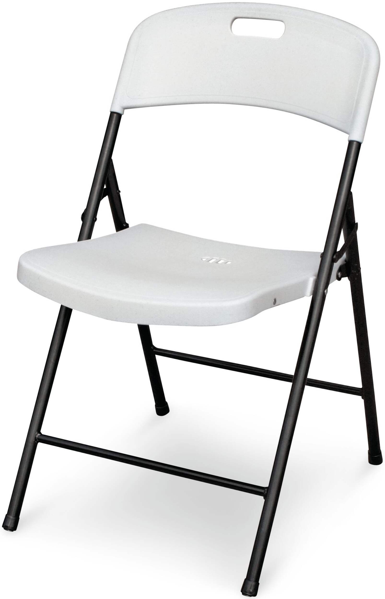 Chaise pliante portative For Living en plastique et en métal, profilée, intérieur/extérieur, blanc Front_Angled_Left