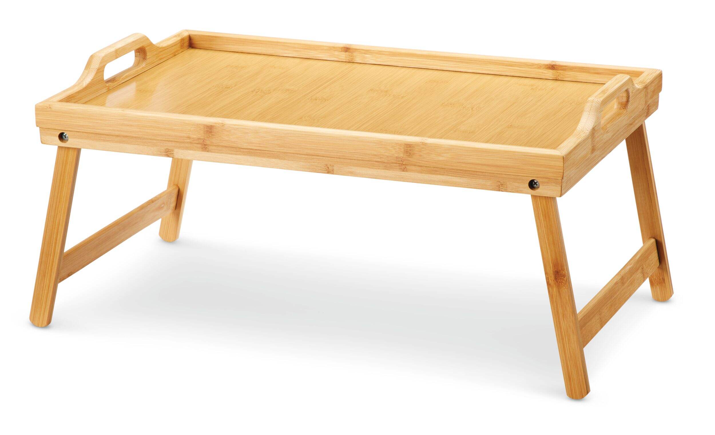 FOR LIVING Portable Bamboo Wood Folding TV/Laptop/Bed Tray Front_Angled_Left