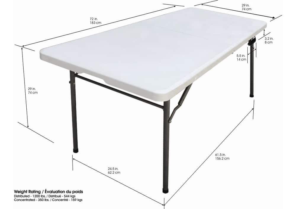 For Living 6 Ft Heavy Duty Portable Plastic Metal Folding Table With   For Living Heavy Duty 6 Folding Table D92725a0 3835 4238 B3a5 33796be16dcd 