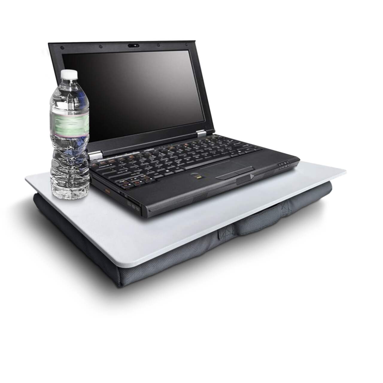 For Living Portable Padded Lap Desk, Fits Laptops Up To 16-in, Grey