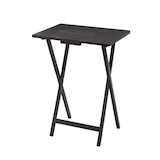 For Living Portable Wood Folding TV Tray/Laptop/Side/End Table, Espresso Front_Angled_Left