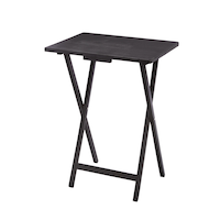 For Living Portable Wood Folding TV Tray/Laptop/Side/End Table, Espresso Front_Angled_Left