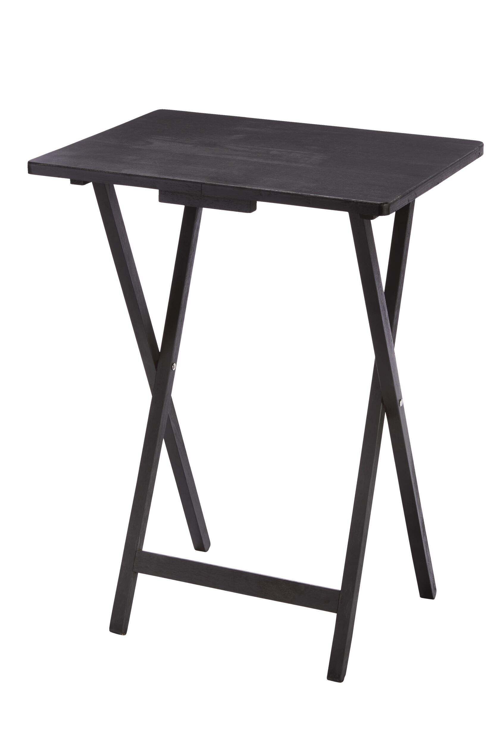 For Living Portable Wood Folding TV Tray/Laptop/Side/End Table, Espresso Front_Angled_Left