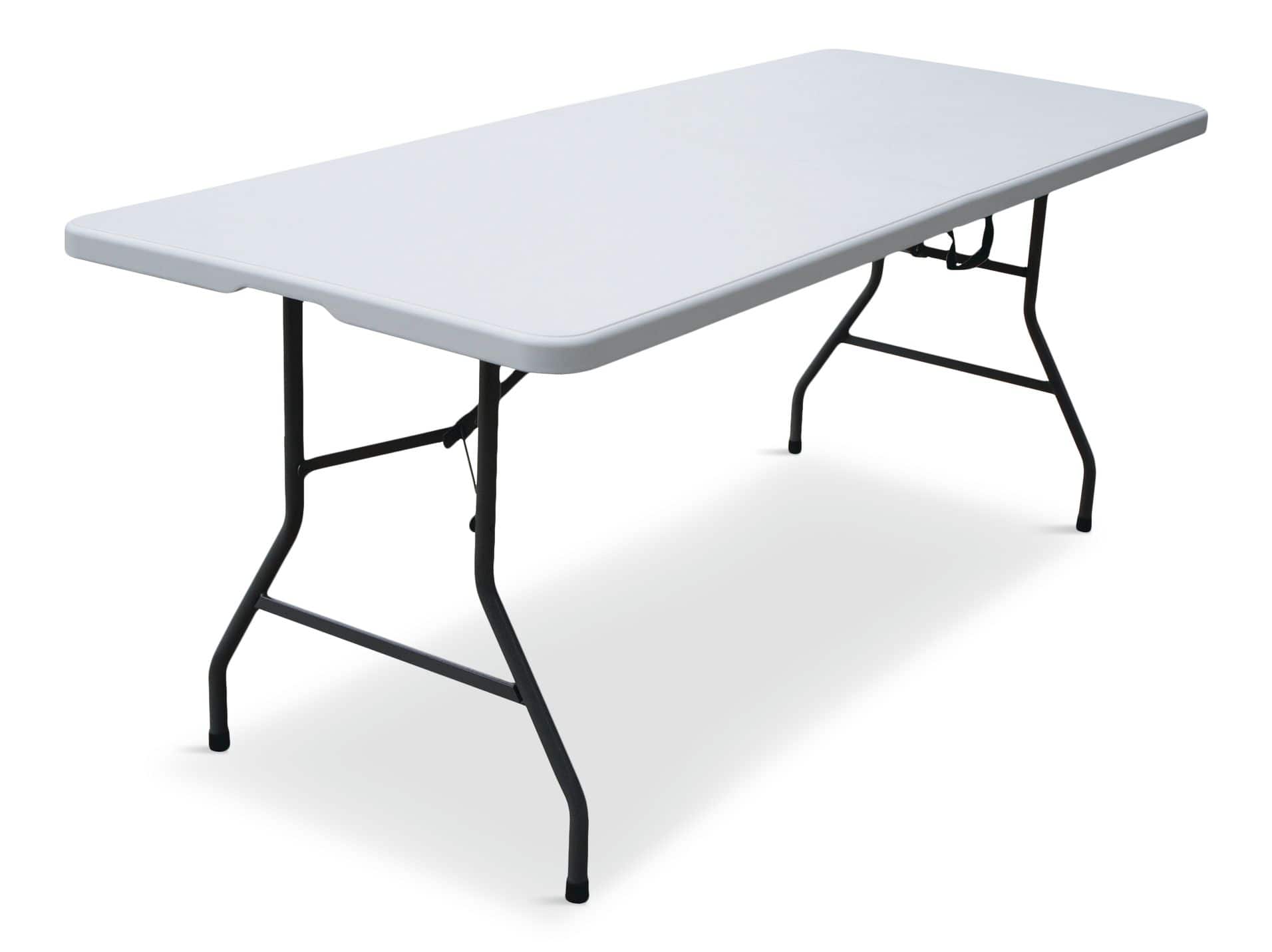 For Living 6-ft Portable Indoor/Outdoor Plastic & Metal Folding Table with  Handle, White