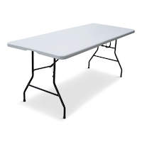 For Living 6-ft Portable Indoor/Outdoor Plastic & Metal Folding Table with Handle, White