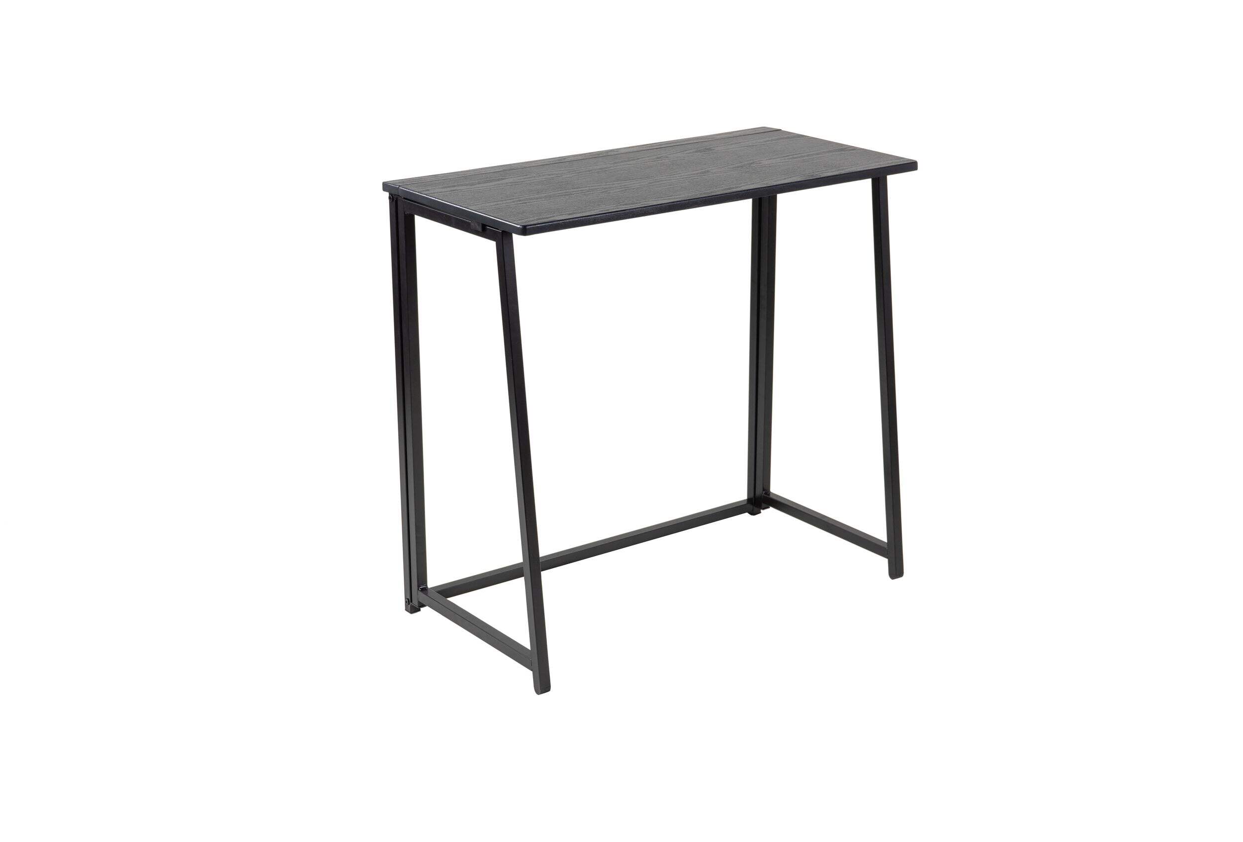 For Living Folding Computer Desk, Lightweight, Black Front_Angled_Right