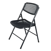 For Living Fabric Flex Chair, Compact & Portable, Black Front_Angled_Left