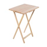 For Living Solid Wood TV Tray, Foldable, Natural Wood Finish TV Tray Front_Angled_Right