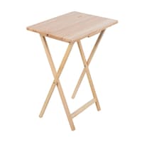 For Living Solid Wood TV Tray, Foldable, Natural Wood Finish TV Tray Front_Angled_Right