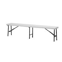 For Living 6-ft Portable Indoor/Outdoor Plastic & Metal Centre Folding Bench, White