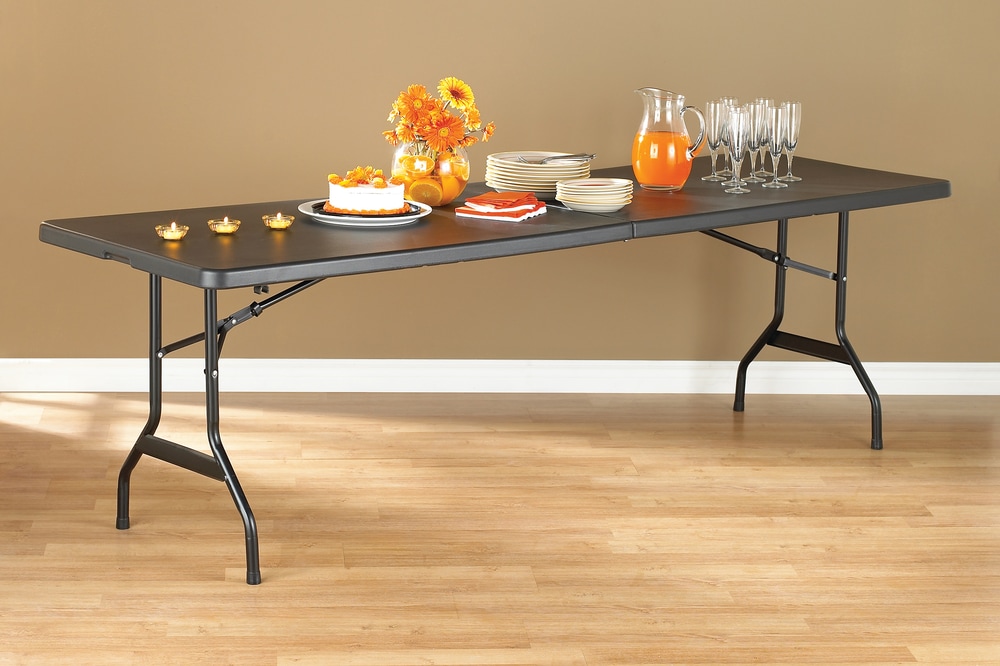 Gracious Living Folding Banquet Table, Black, 8ft Canadian Tire