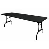 Gracious Living Folding Banquet Table, Black, 8-ft Front_Three_Fourths_Angled_Left
