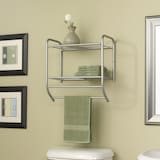 Sauder Brushed Nickel Wall Shelf Front_Angled_Left