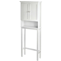 For Living Brookfield 2-Door Over-The-Toilet Spacesaver Bathroom Storage Cabinet, White Front_Angled_Left