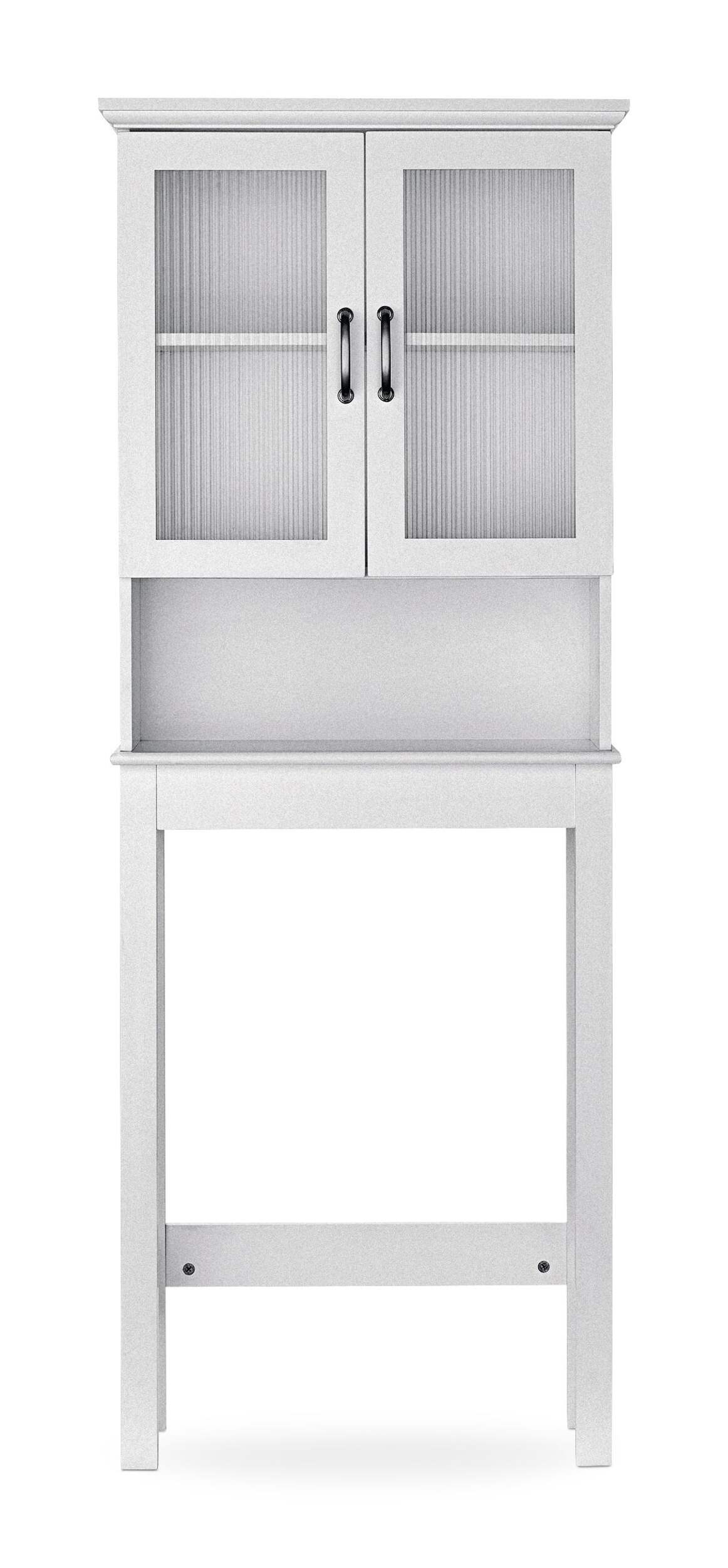 Armoire de rangement compacte par-dessus la toilette à 2 portes For Living Beacon Hill, blanc Front_Flat