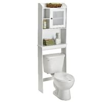 Sauder Caraway 1-Door Over-The-Toilet Spacesaver Bathroom Storage Shelf/Cabinet, Soft White Front_Angled_Right