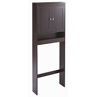 For Living Orleans Bathroom Space Saver Storage Cabinet, Espresso Front_Three_Fourths_Angled_Right