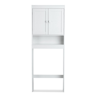 For Living Orleans 2-Door Over-The-Toilet Spacesaver Bathroom Storage Cabinet, White Front_Flat