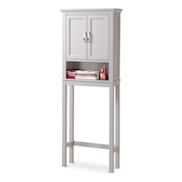 CANVAS Elena 2-Door Over-The-Toilet Spacesaver Bathroom Storage Cabinet, Grey