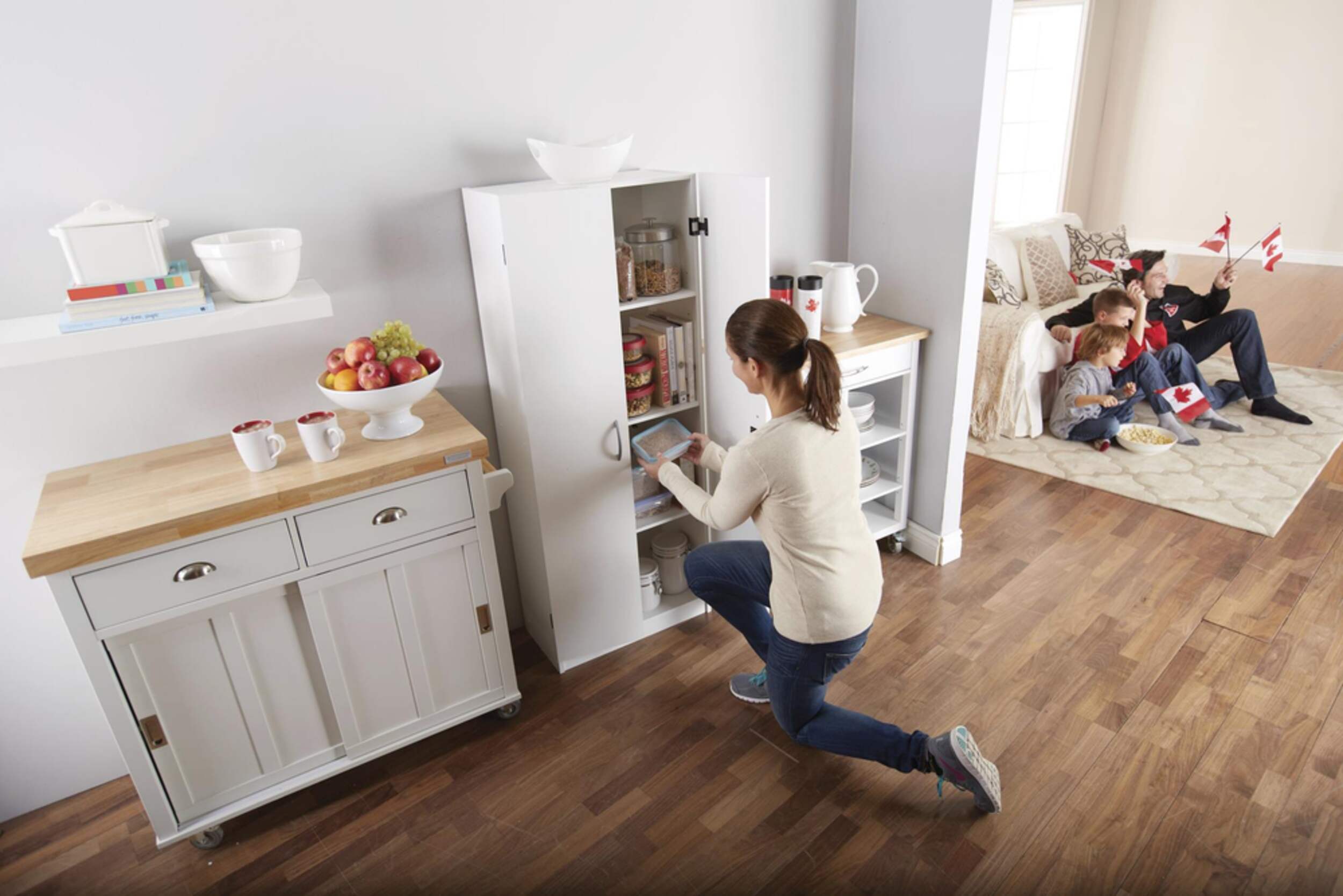 System Build 2-Door Storage Cabinet, White Overhead_Plunge