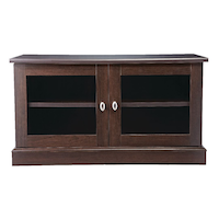 Sauder 2-Door TV Stand & Media Storage Console Cabinet, Cinnamon Cherry Finish Front_Elevated